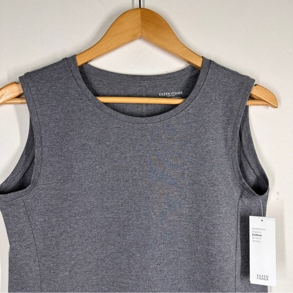 Eileen Fisher Heathered Organic Cotton Scoop Neck Dress PS - Picture 4 of 8